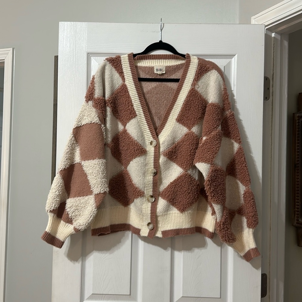 Oversized textured cardigan